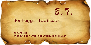 Borhegyi Tacitusz névjegykártya